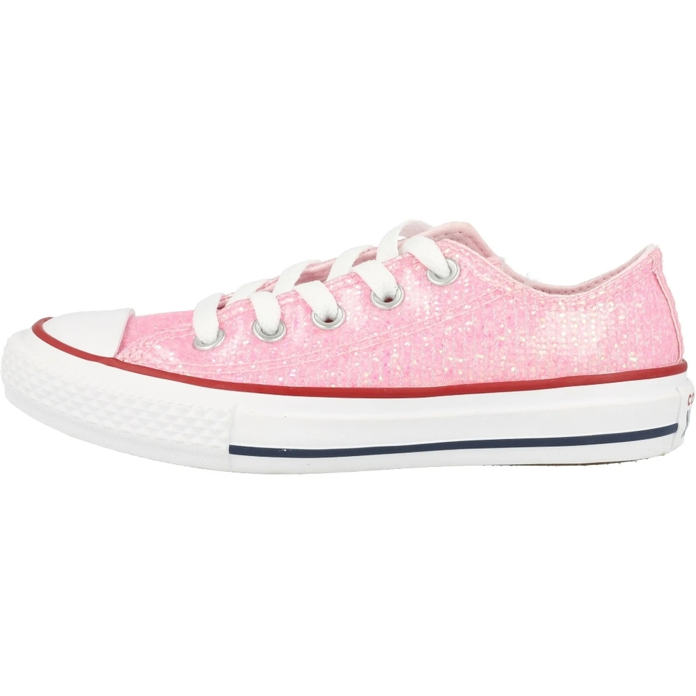 🆕Converse Chuck Taylors Low Top Shoes Pink Foam Size 4Y Pink Glitter Sparkly